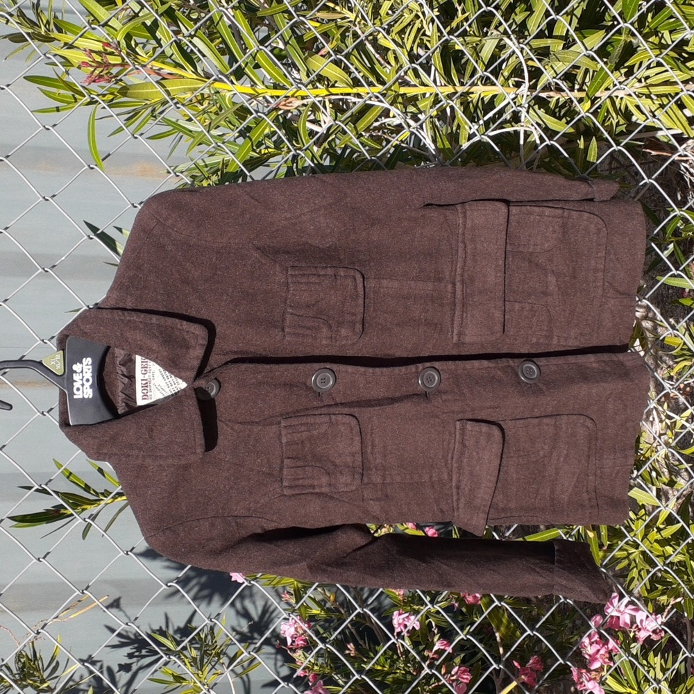 Doki-Geki Brown Button Up Peacoat, Size M